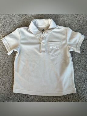 Adidas Baby 12m Button Up boy Polo Shirt with Chest Pocket